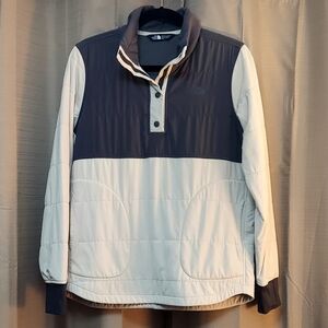 The North Face Mountain 1/4 - Snap Sweatshirt- Woman's Cream & Gray Size  Medium